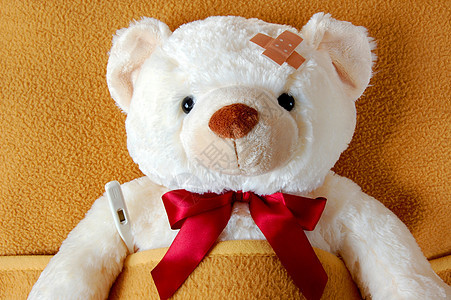 生病的泰迪玩具熊时光治疗乐队温度包装纸儿科玩具保险医院图片