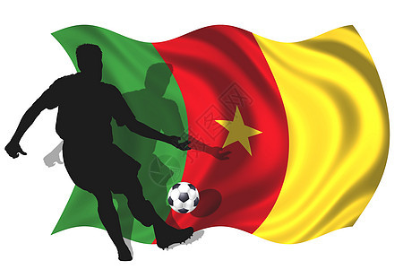 喀麦隆足球运动员锦标赛播放器爱国横幅游戏团队国家运动旗帜图片
