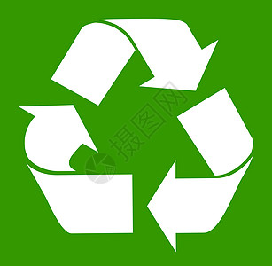 再循环符号图形化绿色箭头按钮剪影生态白色全球环境图片