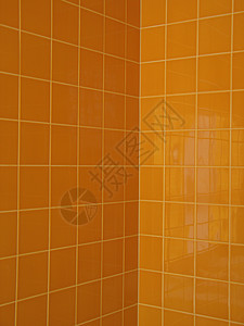 橙色瓷砖背景正方形黄色角落浴室橙子反射反光图片
