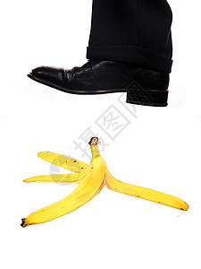 单鞋制鞋业香蕉破坏商务男人人士损害打败惊喜风险意外闹剧图片
