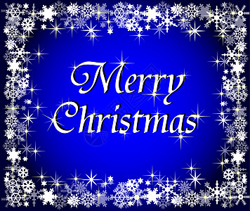 蓝蓝色圣诞日背景墙纸横幅星星反射插图空白庆典卡片雪花图片