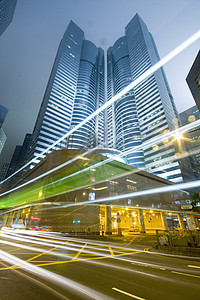 香港晚上和高楼大楼一起在香港隧道汽车街道场景交通建筑景观公共汽车运输办公室图片