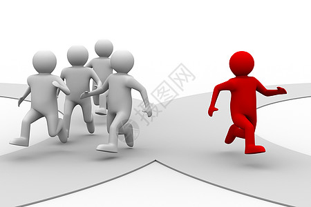 白色背景上的领导概念 孤立的 3D 图像运动商务战略跑步伙伴个性活动男人运动员竞赛图片