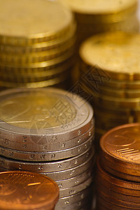 欧元硬币货币现金金融宝藏市场财富银行业金属收益投资图片