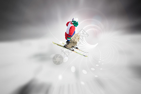 青少年滑雪滑雪跳板技巧滑雪板青年飞行假期人心季节天空乐趣特技背景