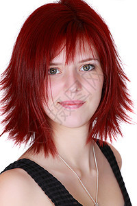 可爱的caucasian女孩红色白色女性头发女士背景图片