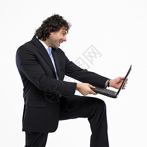 笔记本电脑商务人士阶层白领椅子手机桌子管理人员白色男性化男性男人图片