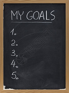 黑板上我的目标列表背景图片