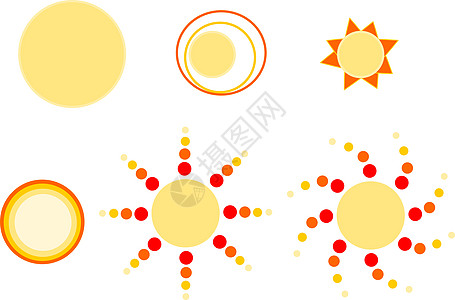 暑夏日标识太阳晴天插图太阳光季节橙子星星阳光黄色图片