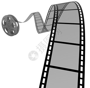3D 电影螺旋摄影空白卷轴相机黑与白投影视频电影业胶片图片