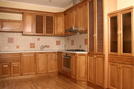 现代厨房灯光奢华装饰木头风格电视公寓门帘金属柜台图片