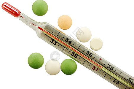 温度计和药丸剂量预防宏观玻璃保健疾病测量工具疼痛治愈图片