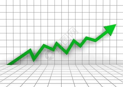 白色网格绿色高3d图壁箭头网络互联网阴影图表金融指针商业财富白色数据背景