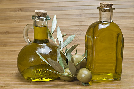 橄榄油处女液体树叶黄色食物生活营养竹子酱料橄榄枝图片