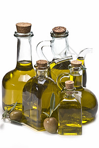 橄榄油处女液体绿色树叶营养烹饪瓶子生活黄色橄榄枝图片