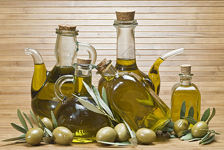 橄榄油黄色水晶橄榄枝营养瓶子食物玻璃农业树叶生活图片