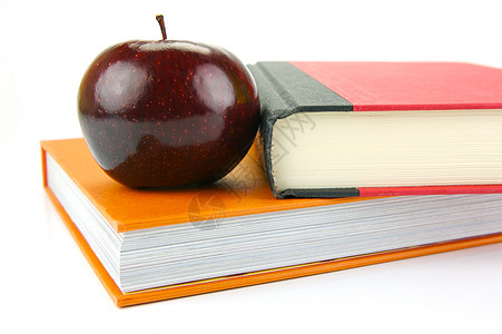 书上苹果老师教育学生学校概念学习教师水果图书红色图片