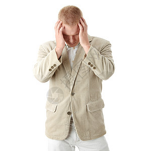 头头痛的商务人士疼痛挫折压力人士领带商业工人商务经理套装图片
