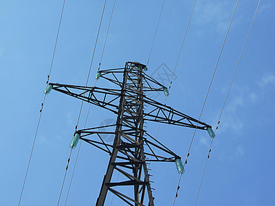 空中的能源电线变压器电力蓝色车站发电机植物电压力量工程警告图片