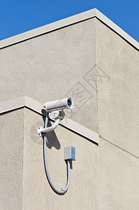 大楼安保摄像头凸轮角落城市录影机控制间谍监视监控手表安全图片