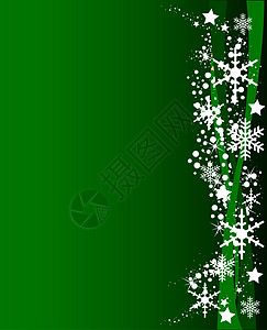 绿色圣诞晚会背景海浪墙纸星星框架雪花漩涡背景图片