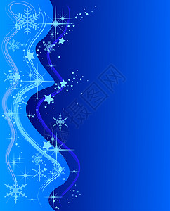 与星相伴的蓝色圣诞背景插图图片