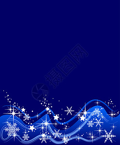 以恒星和雪花显示蓝色背景的图示框架海浪星星墙纸漩涡图片