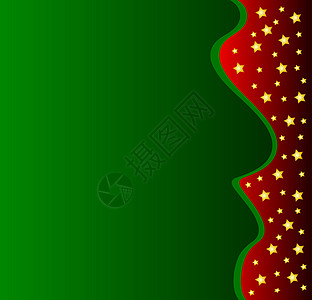 绿色圣诞晚会背景框架漩涡海浪雪花星星墙纸背景图片