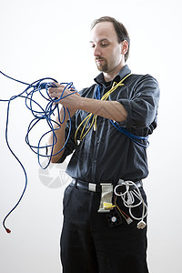 复杂技术员设计师网络领带衬衫车轮男人按钮电子产品拇指手指图片
