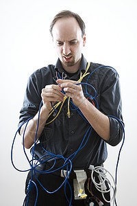 锁在铁丝网中电线红外线衬衫车轮电子产品硬件按钮技术员指针头发图片