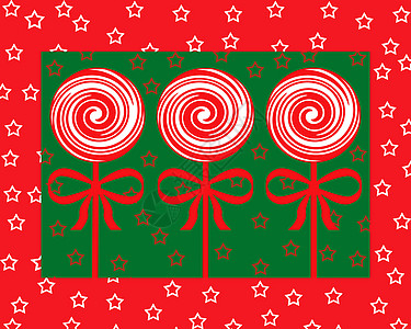 圣诞棒棒棒糖糖果丝带吸盘甜点漩涡插图红色绿色图片