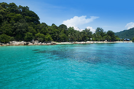 贝亨提亚岛波纹海浪海岸天蓝色支撑海洋闲暇热带假期海景图片