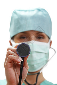 具有听诊器的女医生压力职业工作卫生紧张女士科学医院女性诊所图片