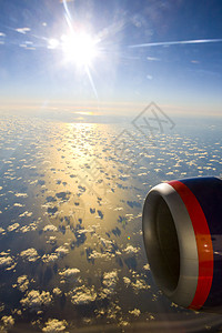 航空运输飞机的发动机交通空运航班飞行航空运输太阳引擎飞行器天空空气图片