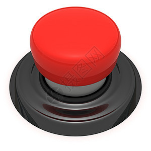 大红按钮圆形白色红色黑色电脑控制警报技术情况图片