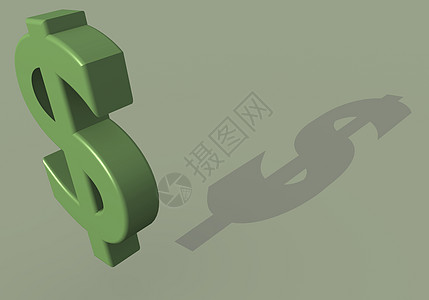 美元符号绿色投资货币现金渲染金融经济财富背景图片