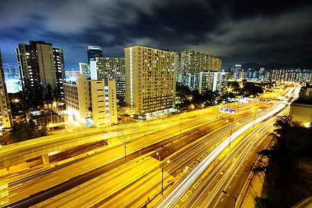 繁忙的交通夜晚旅行速度运动运输驾驶商业场景城市线条景观图片