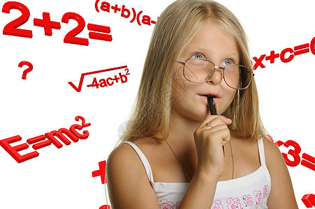 女孩和数学公式工作室学习男生教学科学粉笔眼镜乘法教育学生有教育意义的高清图片素材