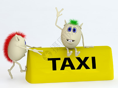 配木偶的3D型出租车牌号图片