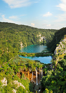 普利维斯湖克罗地亚国家公园动物森林公园天堂岩石水池国家植被瀑布绿色植物图片