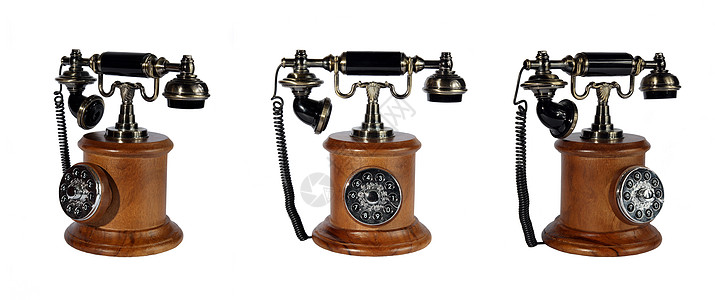 旧电话拨号数字戒指电讯木头听筒办公室历史旋转乡愁背景