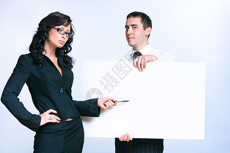 商界人士商务男性卡片办公室女士推介会广告展示海报木板图片