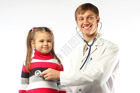 医生和那个小女孩检查药品男人情况办公室婴儿医院孩子感染疾病图片