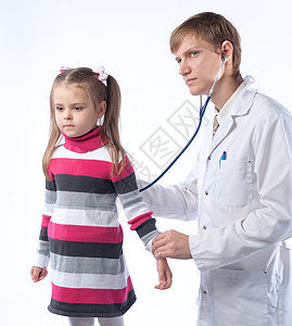 医生和那个小女孩诊断孩子们婴儿医师药品访问医院童年办公室博士图片