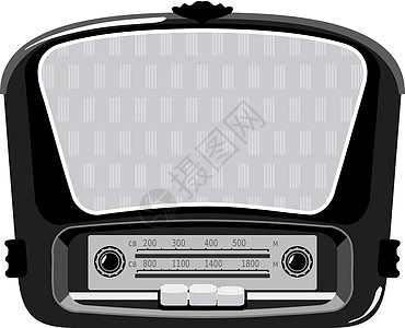 重要无线电台音乐古董水平扬声器插图体积家庭播送收音机合金图片