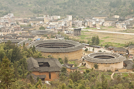 中国福建最上层的图卢视图桌面历史性旅行大厅世界历史寺庙团体瓷砖田螺图片