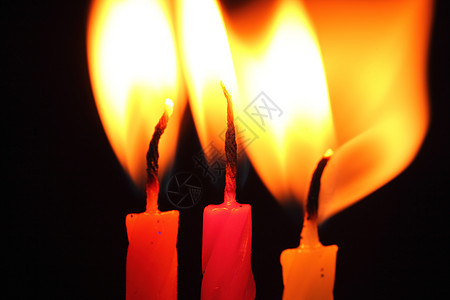 蜡烛生日火焰橙子粉色庆典黄色背景图片