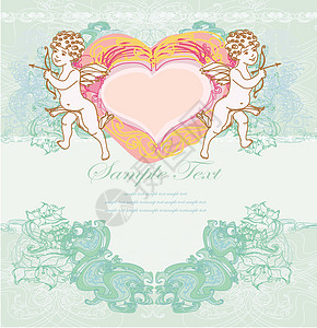 婚礼卡片快乐的情人节卡片幸福涂鸦海报蜜月约会边界假期庆典插图绘画背景