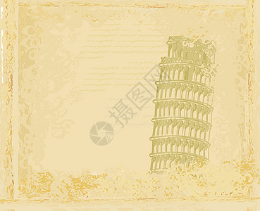 矢量 Pisa塔错误漩涡邮件作品插图邮票数字海报天空历史图片